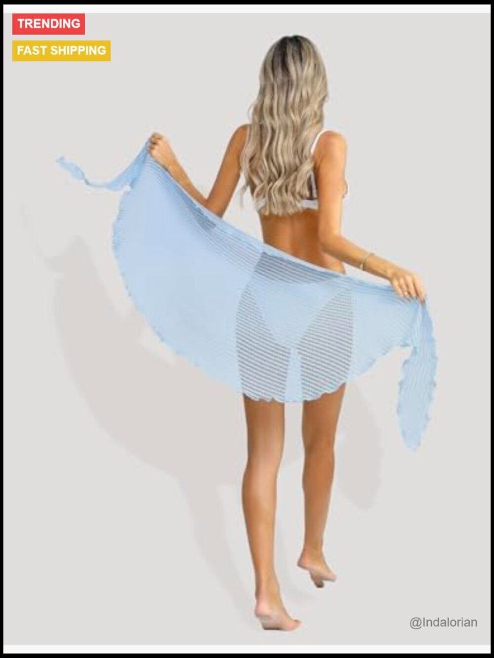 Crochet Sarong Cover Up Beach Wrap Skirt Bikini Wrap Sheer Swimwear - Picture 5 of 7
